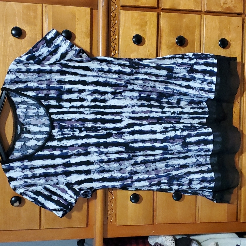 Purple And White Simply Vera Short Sleeved Top